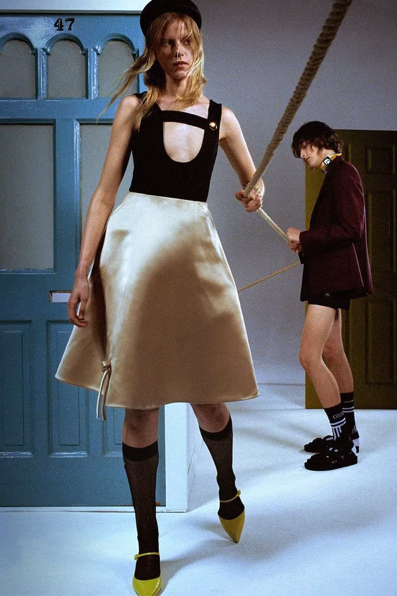 Prada Bow appliqué Silk-Satin Skirt