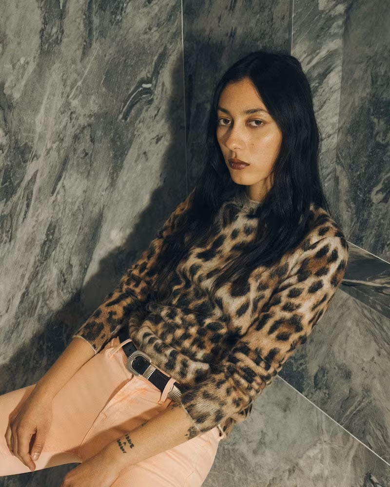 Saint Laurent Leopard-Print Mohair-Blend Sweater