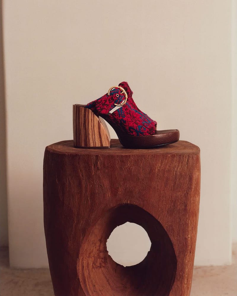 Chloé Tapestry Platform Sandals
