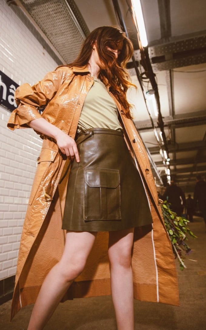 Ganni Leather Mini Skirt