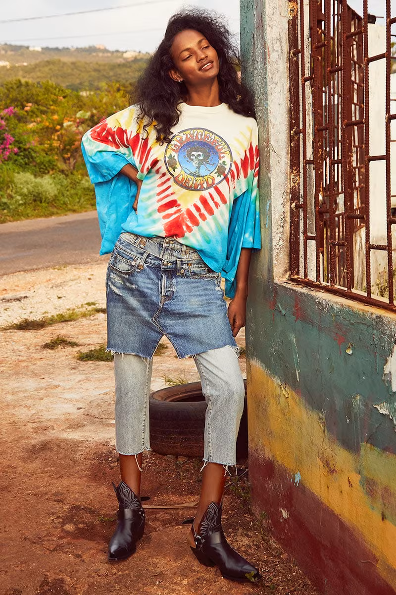 R13 Tie Dye Kimono Sleeve Tee