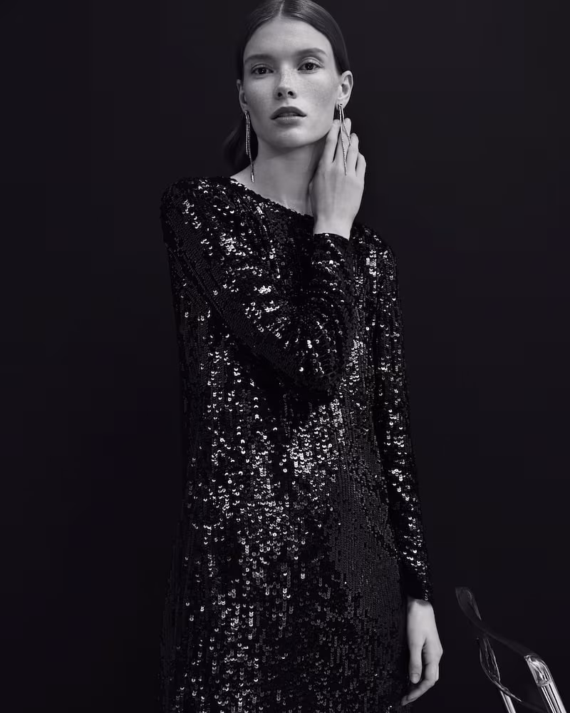 Barneys New York Sequined Tulle Minidress