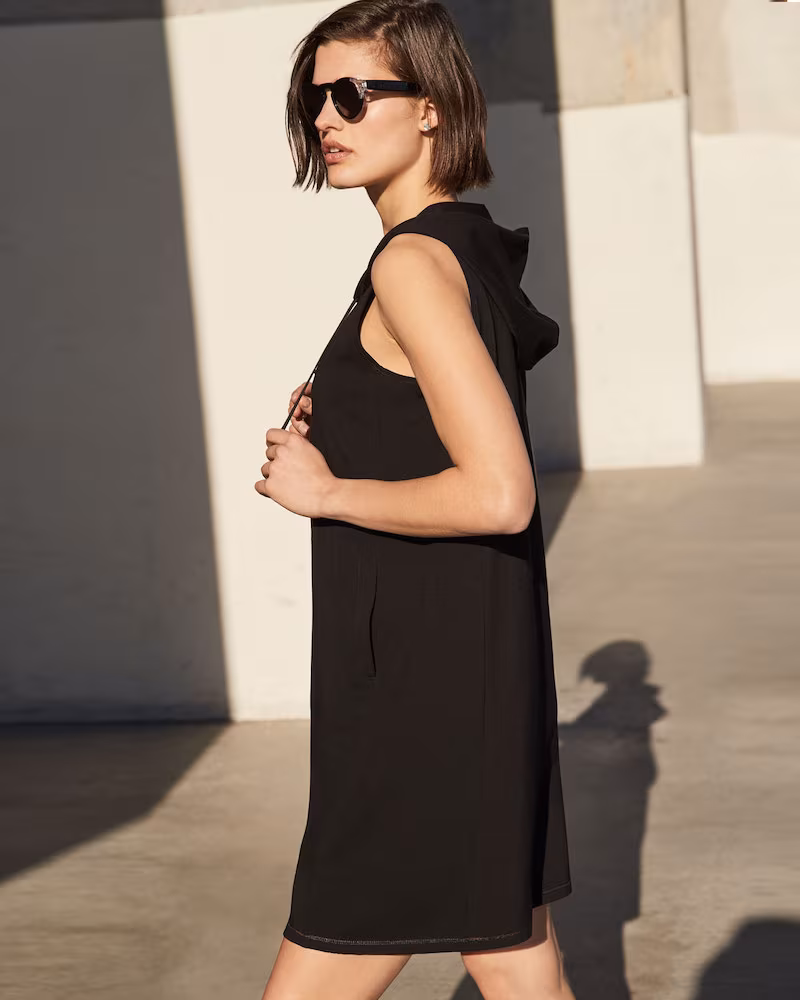 Eileen Fisher Hooded Sleeveless Cotton Jersey Dress