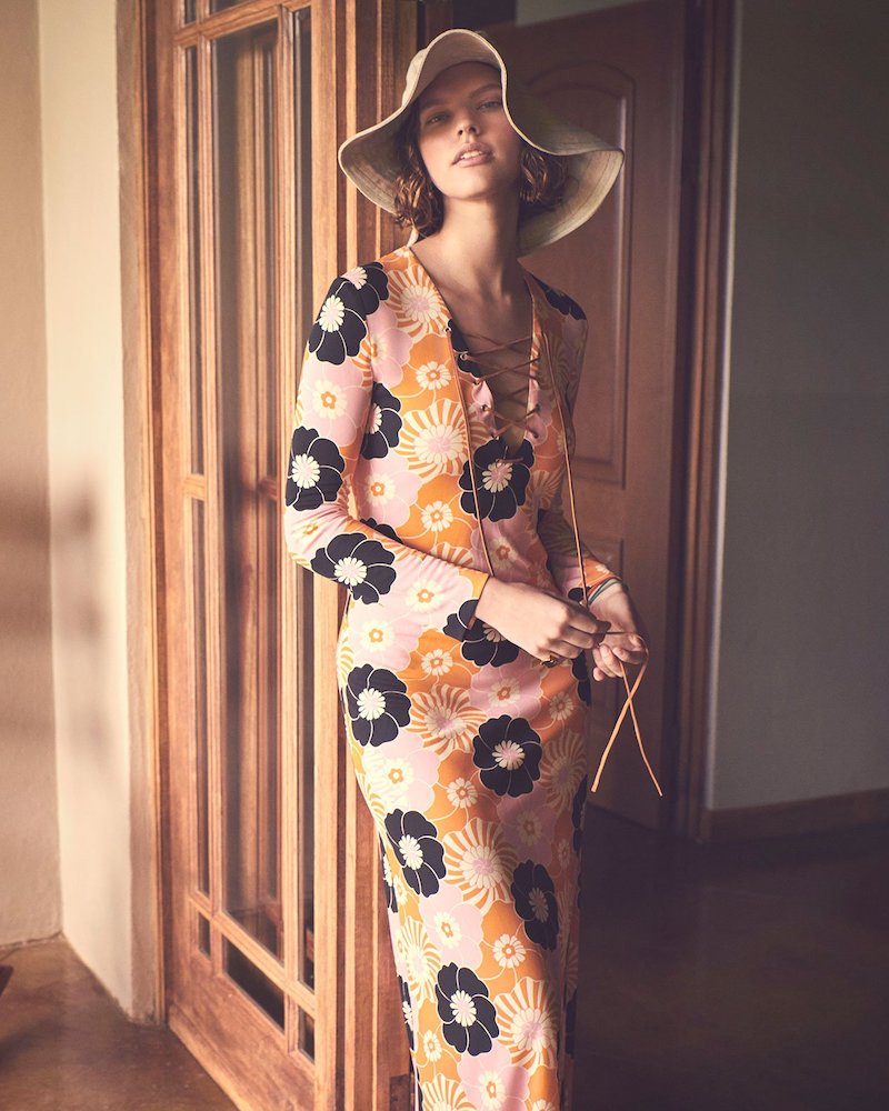 Miu Miu Floral-Print Side-Slit Maxi Dress