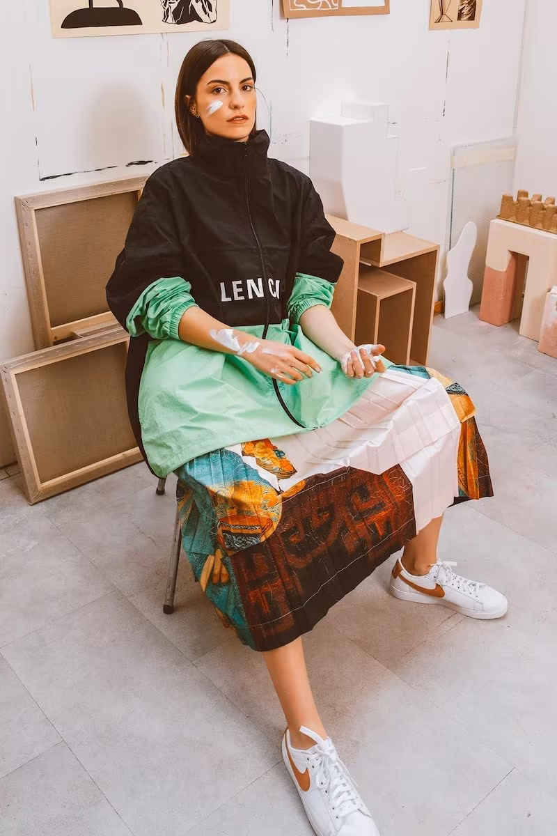 SIMONE ROCHA Pleated Midi Skirt