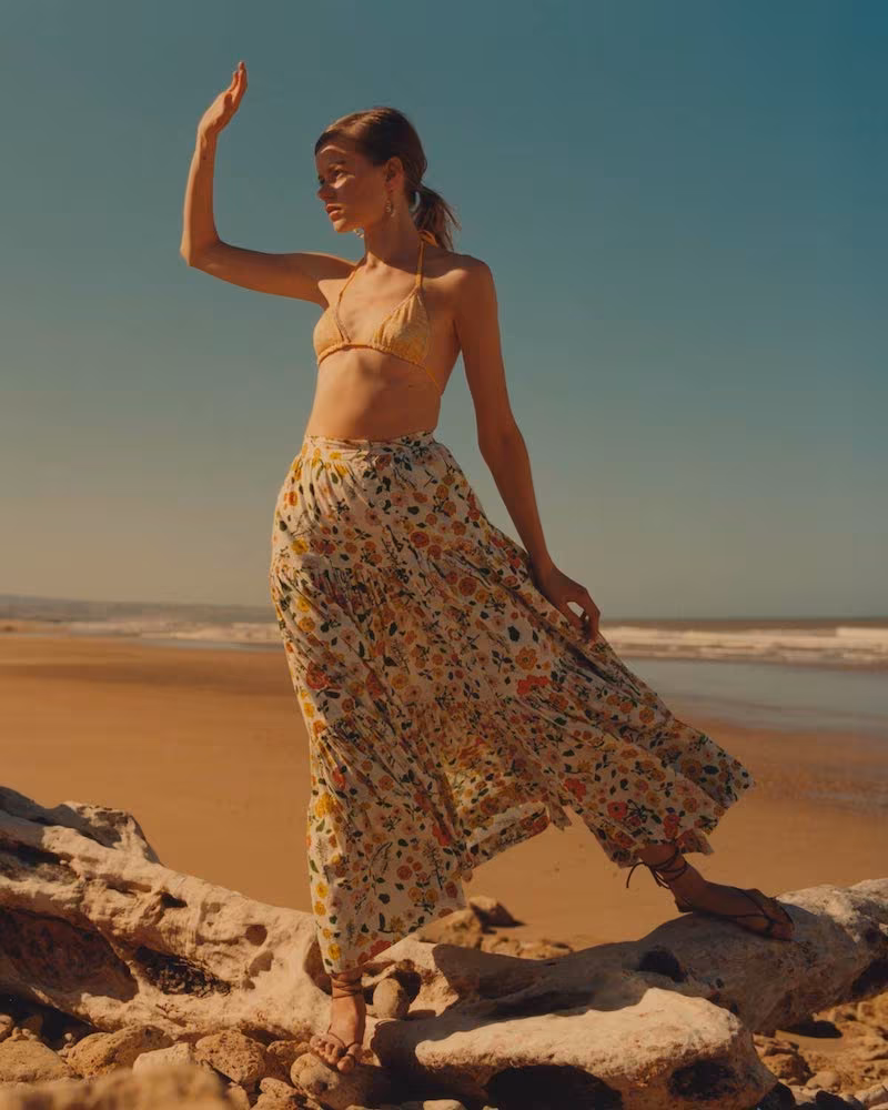 Wiggy Kit Floral-Print Cotton Skirt
