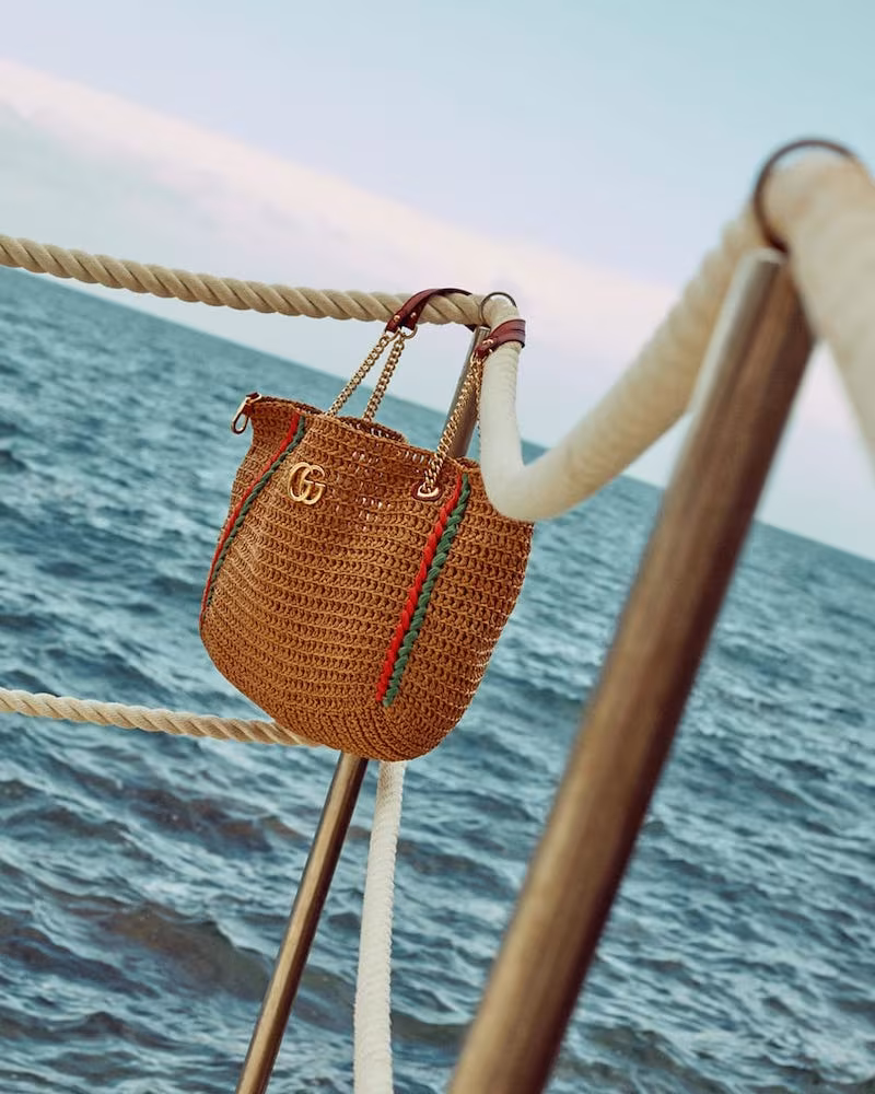 Gucci Large GG Marmont macramé Tote Bag