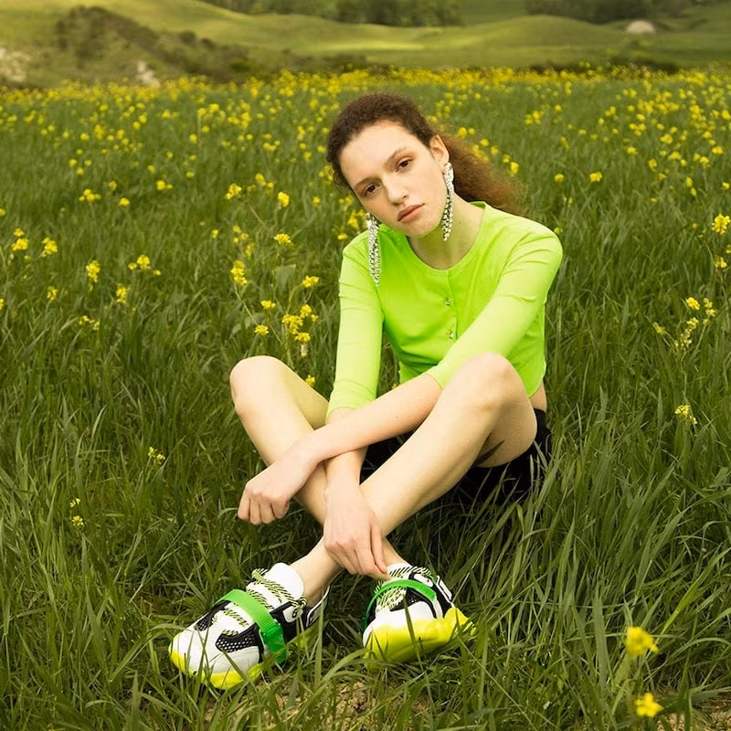 Moschino 30mm Mesh & Suede Sneakers
