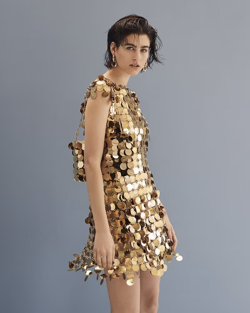 Paco Rabanne Chainmail Sequin Mini Dress