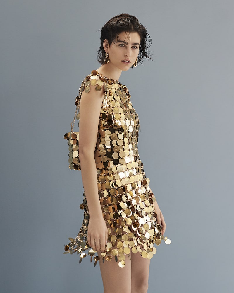 Paco Rabanne Chainmail Sequin Mini Dress