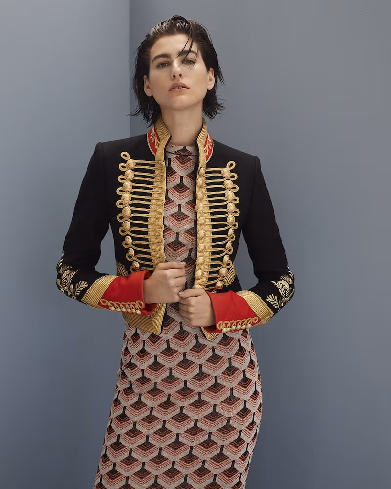 Paco Rabanne Cropped Military Jacket