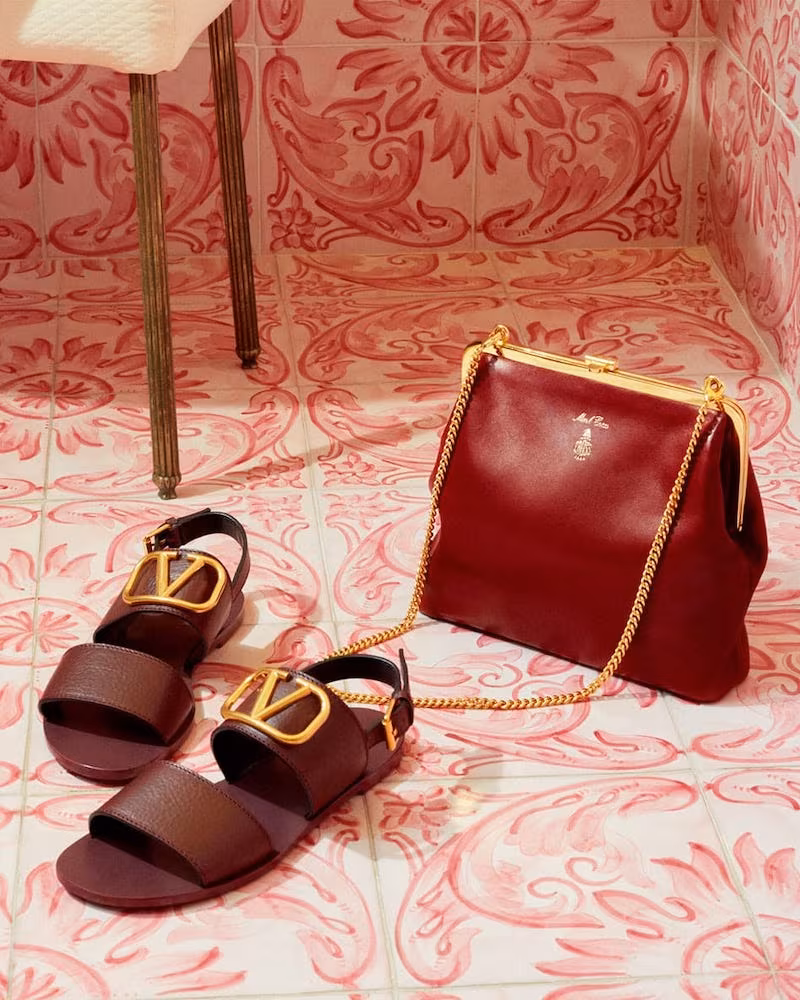 Valentino Go Logo Leather Sandals