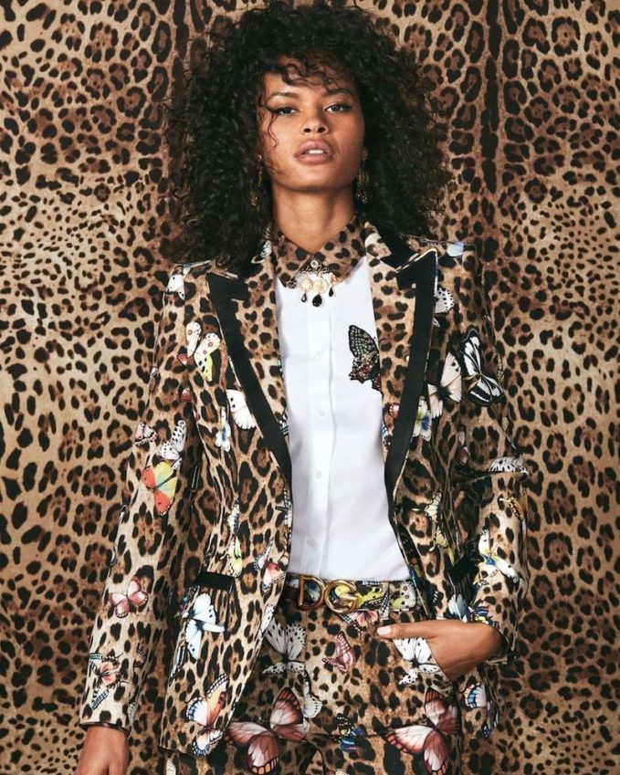 Dolce & Gabbana Leopard & Butterfly-Print Cady Jacket