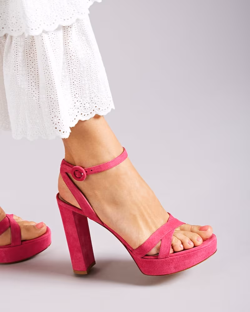 Gianvito Rossi Poppy Suede Platform Sandals