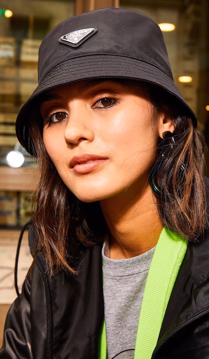 Prada Appliquéd Shell Bucket Hat