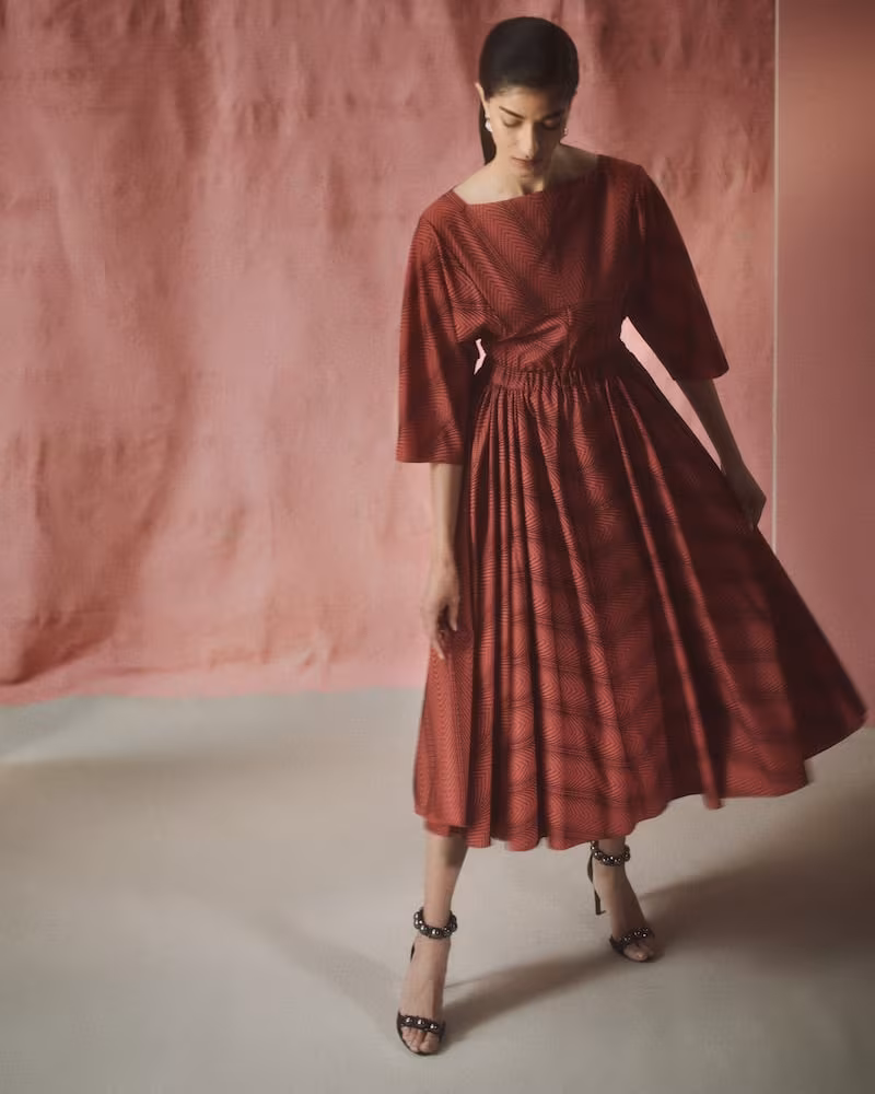 Alaïa Flocked Wool Dress