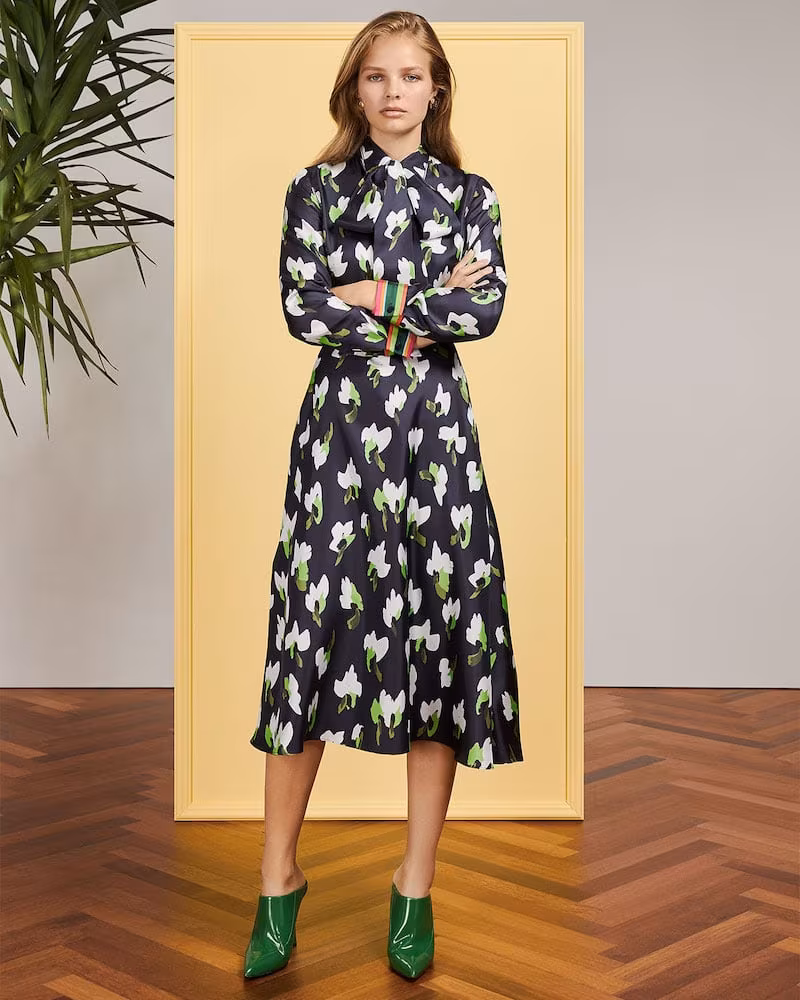 Escada Abstract Floral-Print Shirtdress