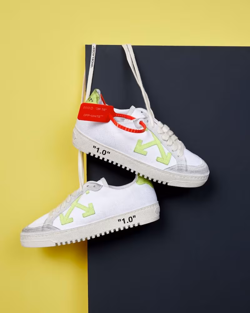 Exclusive to Mytheresa Off-White Arrow 2.0 Leather Sneakers in Fluo Yellow