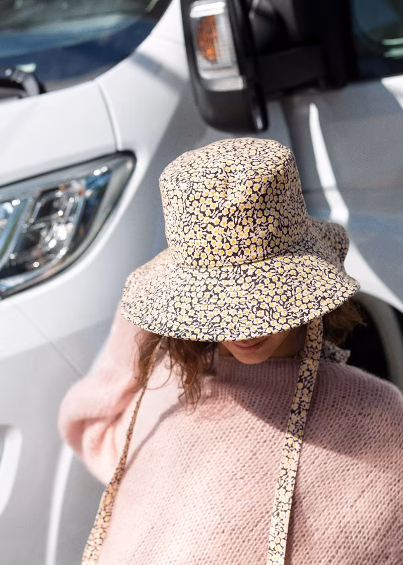 & Other Stories Wide Brim Floral Bucket Hat