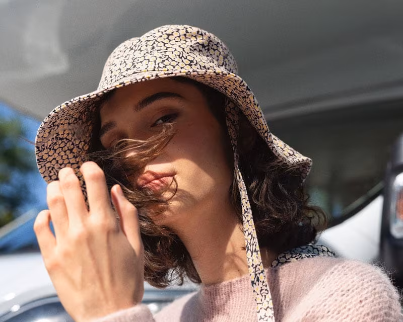 & Other Stories Wide Brim Floral Bucket Hat
