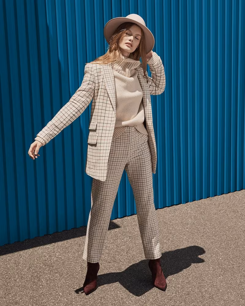 Rag & Bone Nova Single-Button Check Wool Blazer