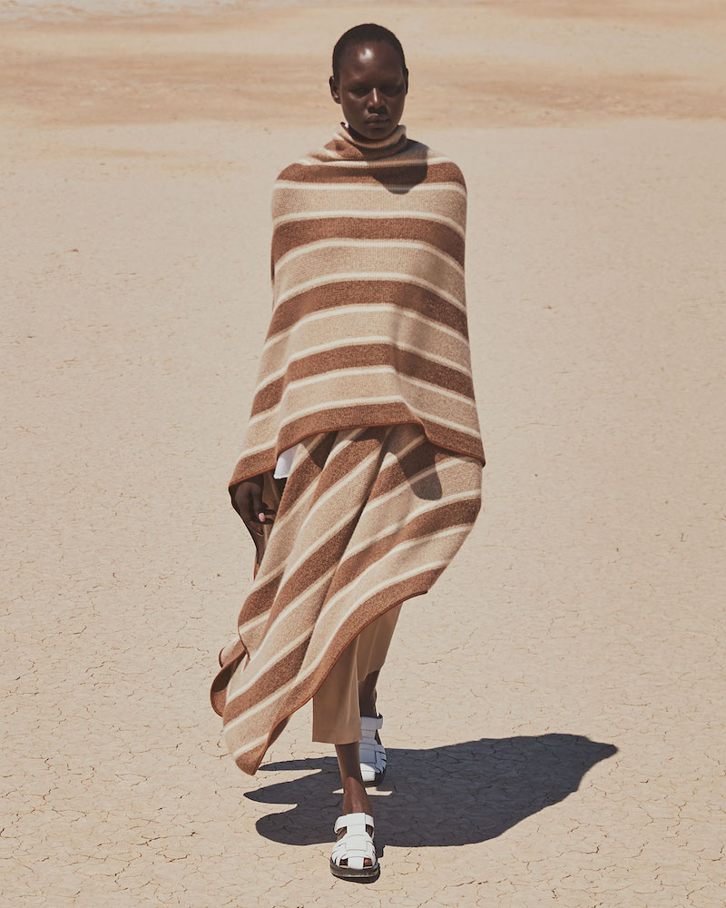 THE ROW Merlyn Striped Superfine Cashmere Cape