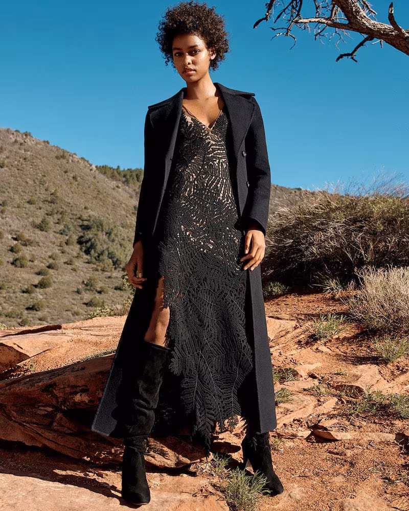 Akris Fern Embroidered Wool Dress