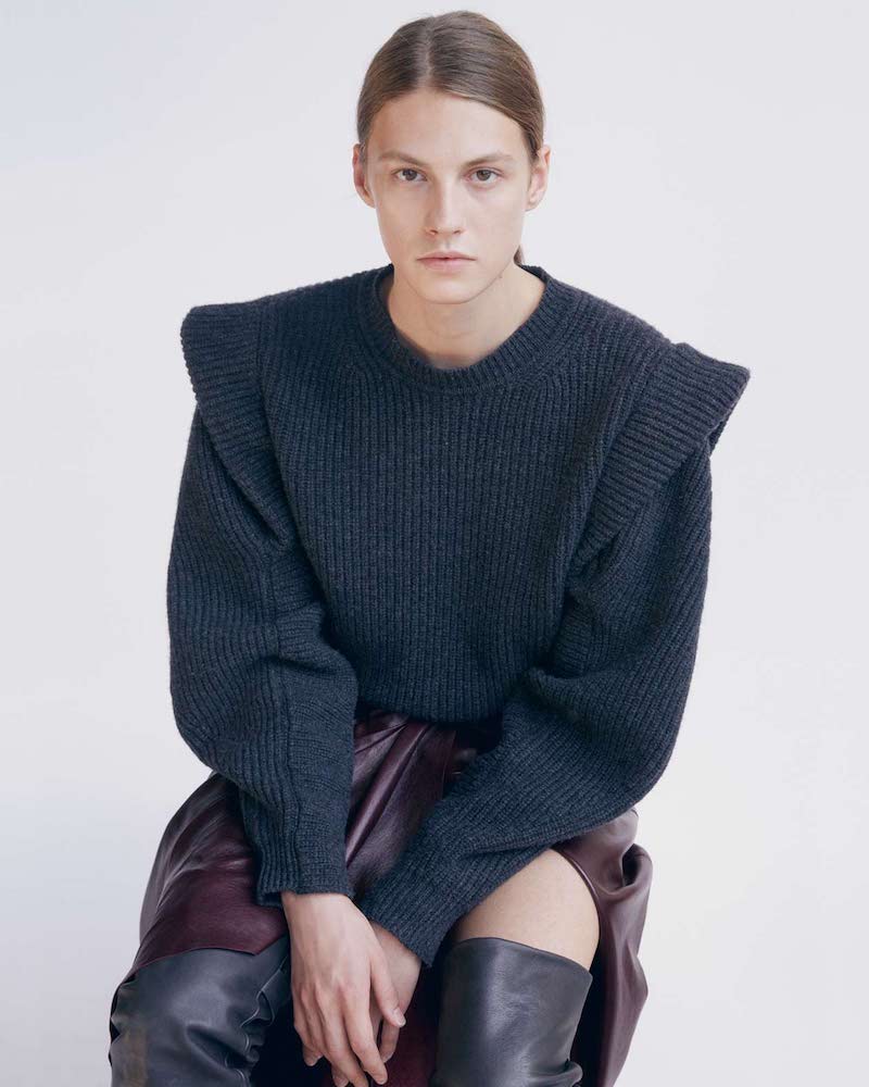 Isabel Marant Bolton Puffed Cap-Sleeve Sweater