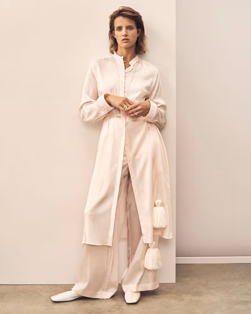 Jil Sander Belted Satin Pyjama Shirtdress