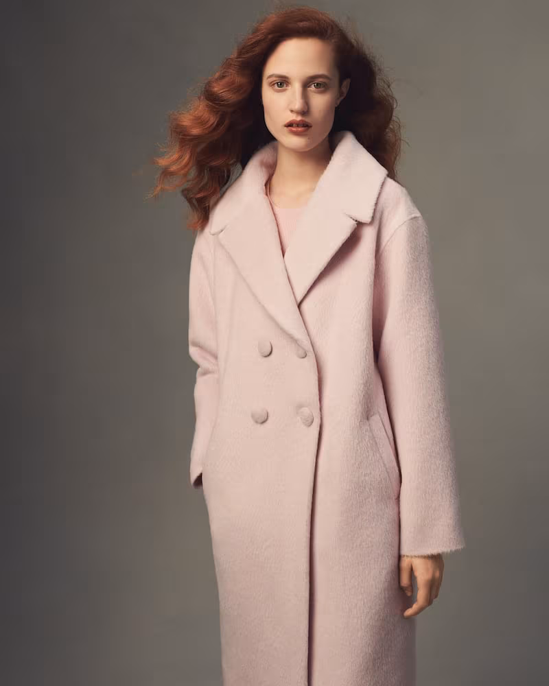 Lisa Perry Fuzzy Wool-Blend Coat