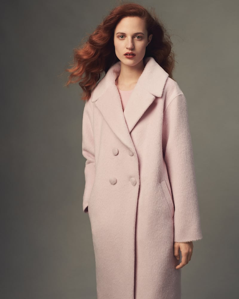 Lisa Perry Fuzzy Wool-Blend Coat