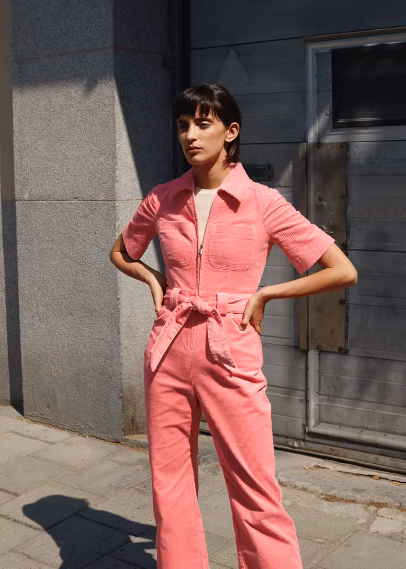 & Other Stories Corduroy Knot Belt Jumpsuit