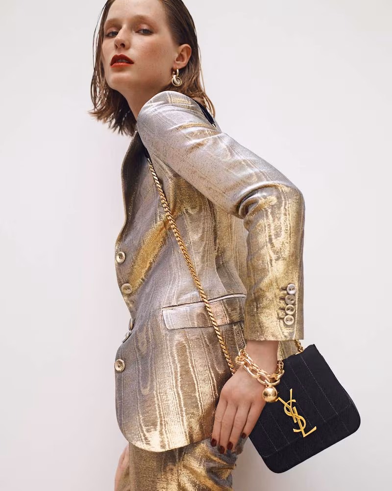 Racil Curtis Single-Breasted Metallic-moiré Jacket