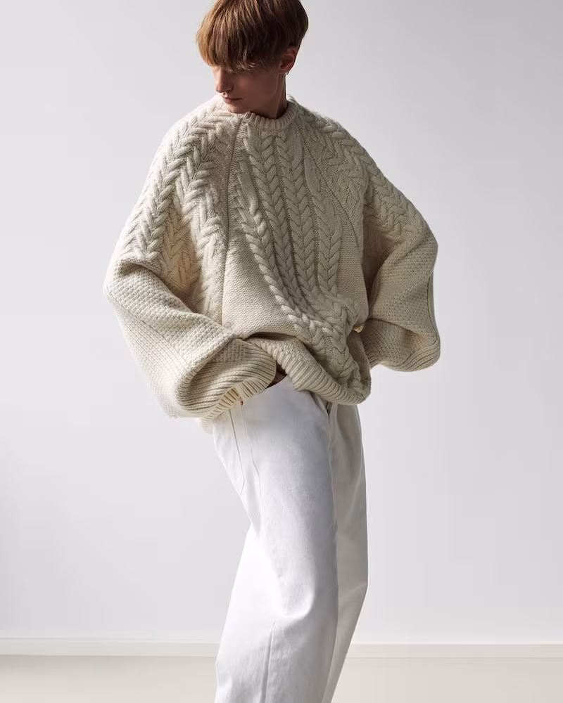 Raey Oversized Contrast-Panel Wool-Blend Sweater