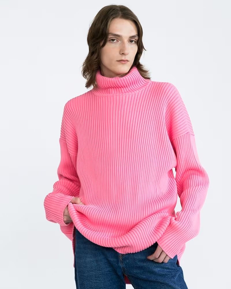 Balenciaga Logo Printed Cotton Turtleneck