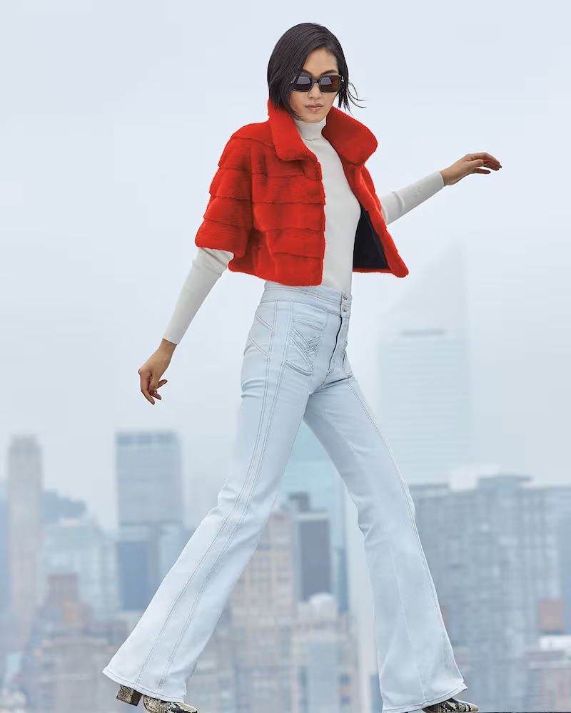 Gorski Horizontal Mink-Fur Bolero Jacket
