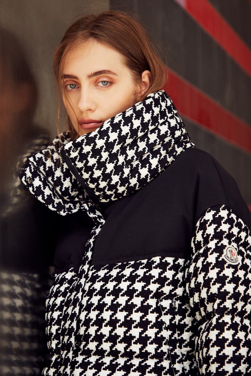 Moncler Nil Houndstooth Quilted Down Jacket