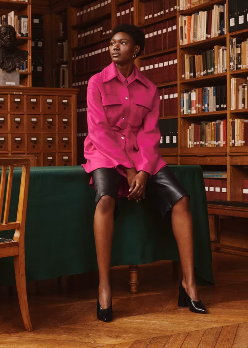 & Other Stories Leather Culotte Shorts