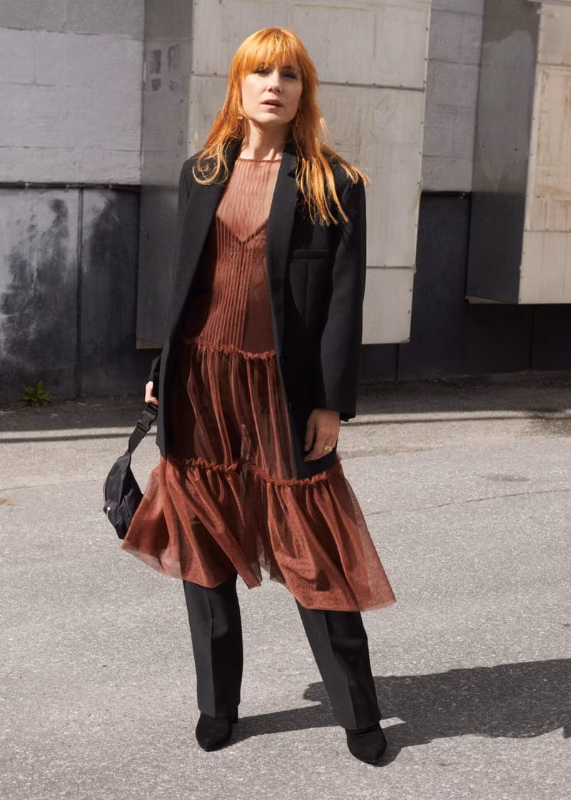 & Other Stories Wool Blend Dobby Tailored Trousers