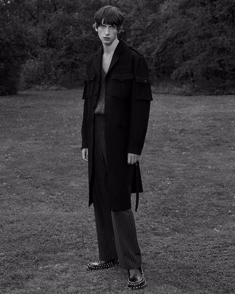 Prada Belted Wool Military Coat