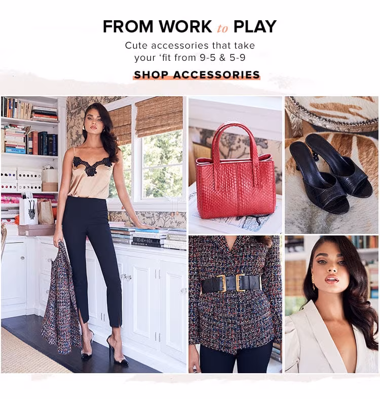From Work to Play. Cute accessories that take your ‘fit from 9-5 & 5-9. Shop Accessories.