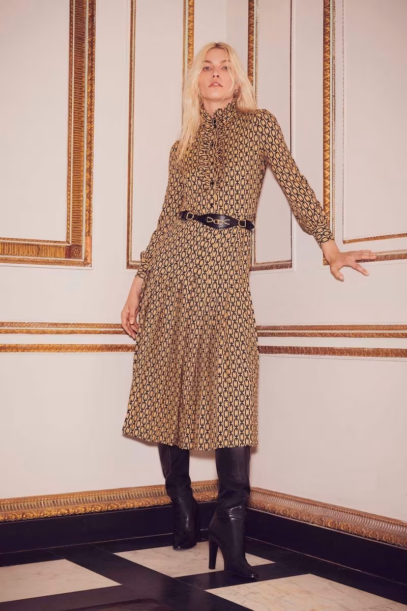 CELINE Pleated Blouse Dress