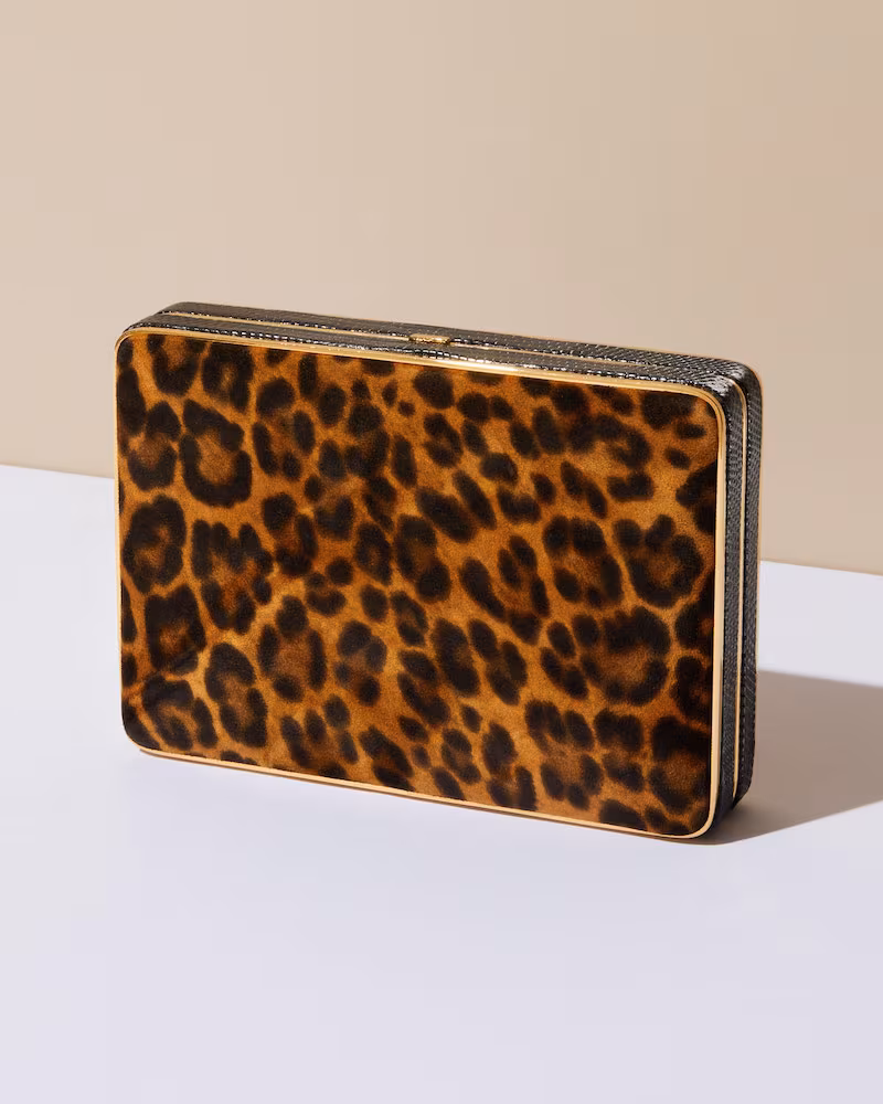 Hunting Season Square Trunk Leopard Clutch Bag