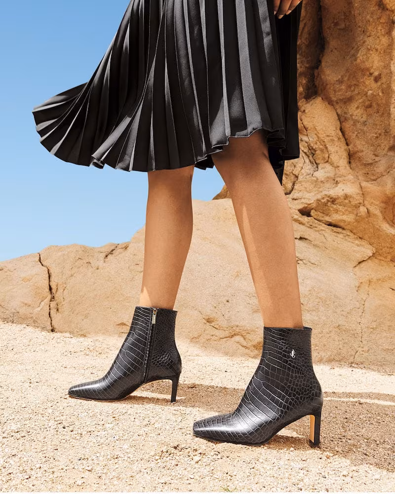 Jimmy Choo Minori Mock Croc Booties