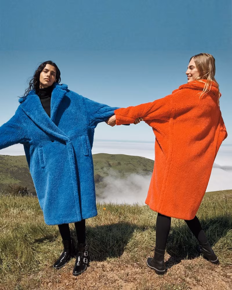 Maxmara Oversized Fuzzy Teddy-Knit Coat