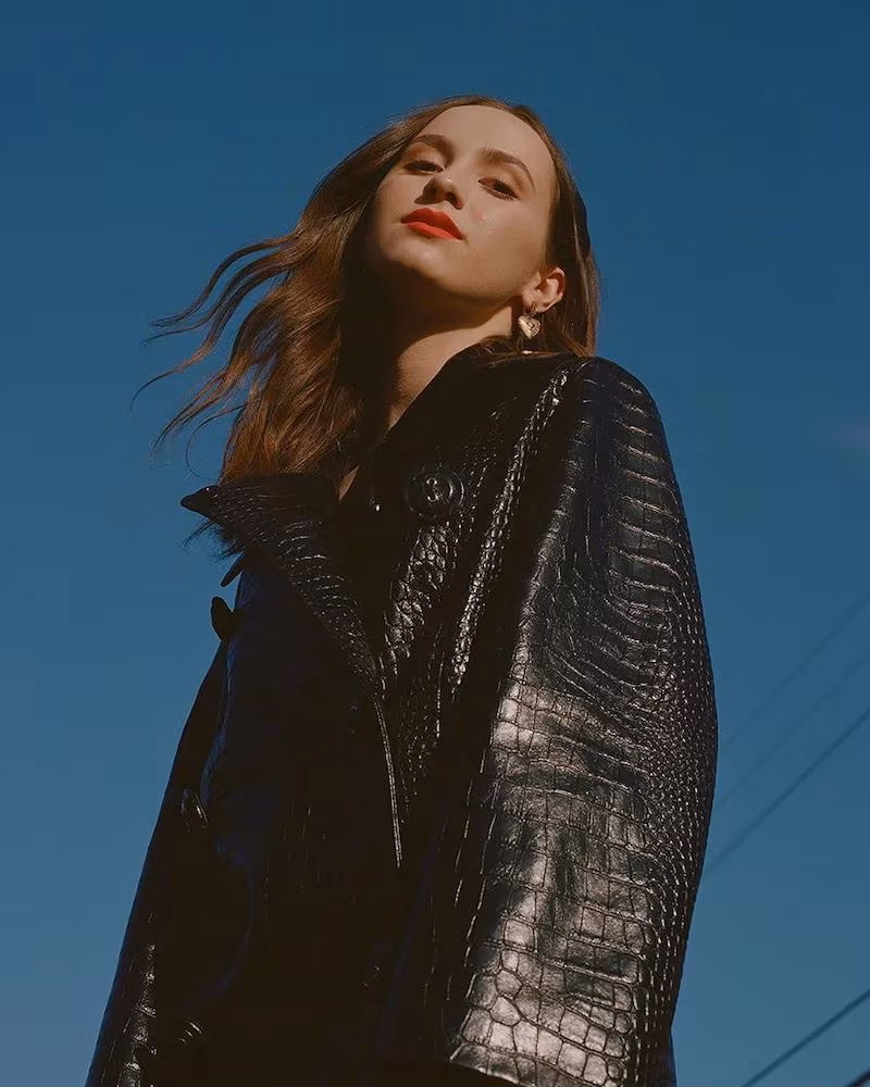 Miu Miu Black Croc Leather Double-Breasted Trench Coat