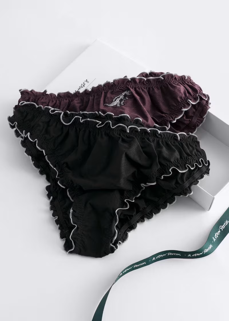 & Other Stories Duo Frilled Hipster Briefs Gift Box