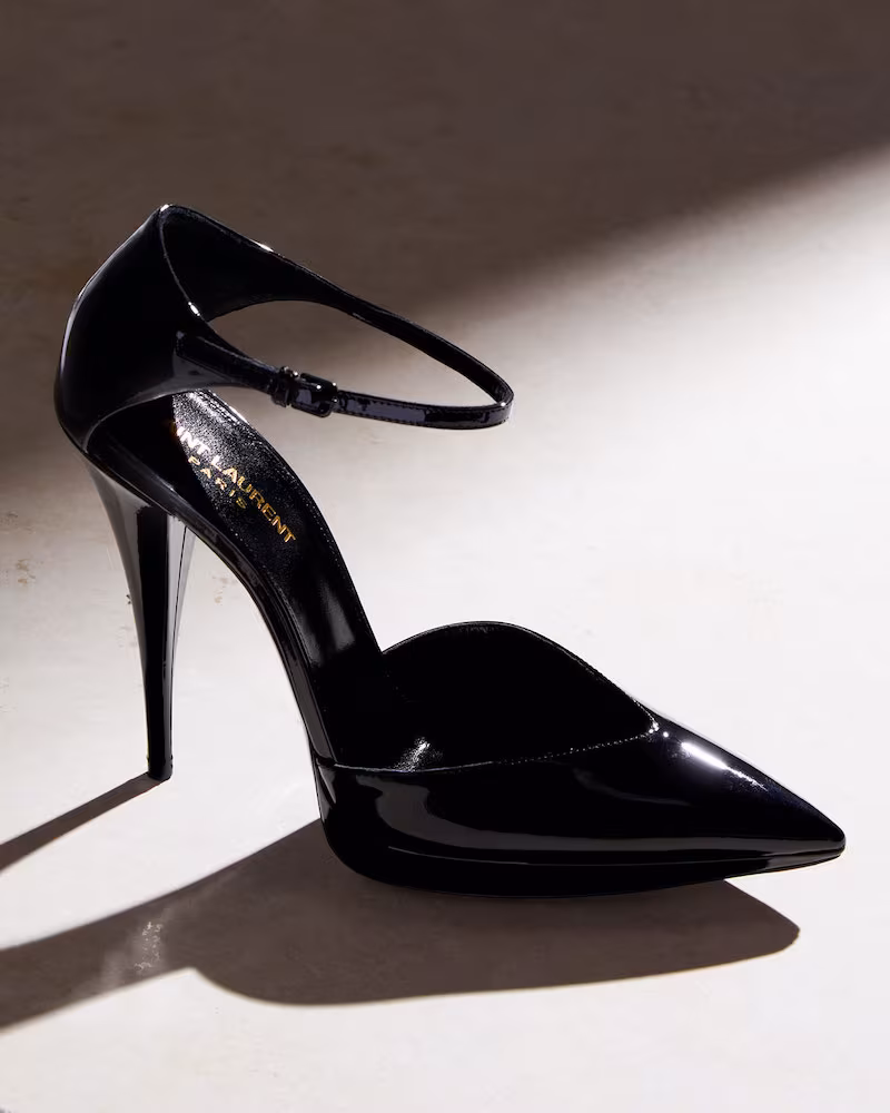Saint Laurent Zizi Platform Ankle-Wrap Pumps