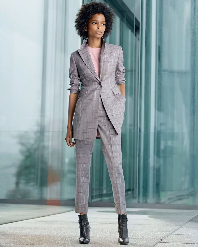 Akris Glen Plaid Shaped Blazer