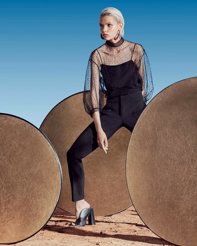 Akris punto Freya Pebbled Crepe High-Rise Pants